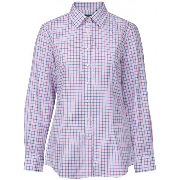 Alan Paine Bromford Ladies Check Shirt in Blue and Pink