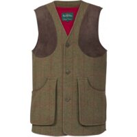 Alan Paine Compton Mens Tweed Shooting Waistcoat - Sage