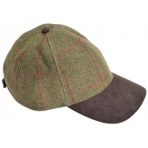 Alan Paine Compton Mens Tweed Baseball Cap Sage