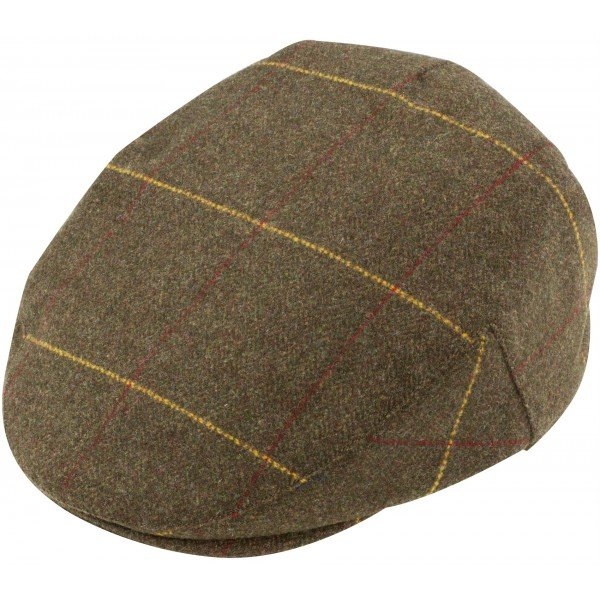 Alan Paine Compton Mens Tweed Flat Cap - Forest Green