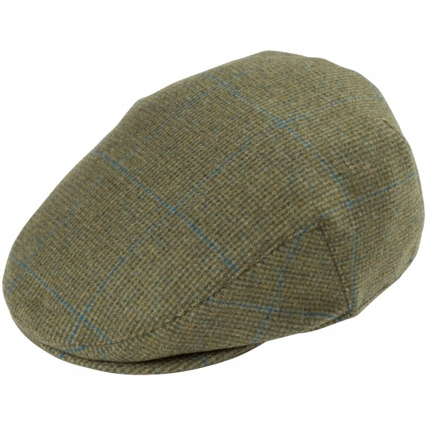 Alan Paine Compton Mens Tweed Flat Cap - Lagoon