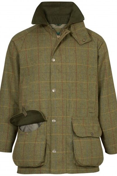 Alan Paine Rutland Mens Tweed Waterproof Membrane Shooting Coat - Linden