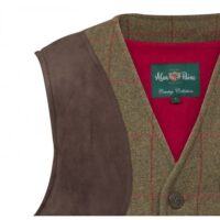 Alan Paine Compton Mens Tweed Shooting Waistcoat - Sage