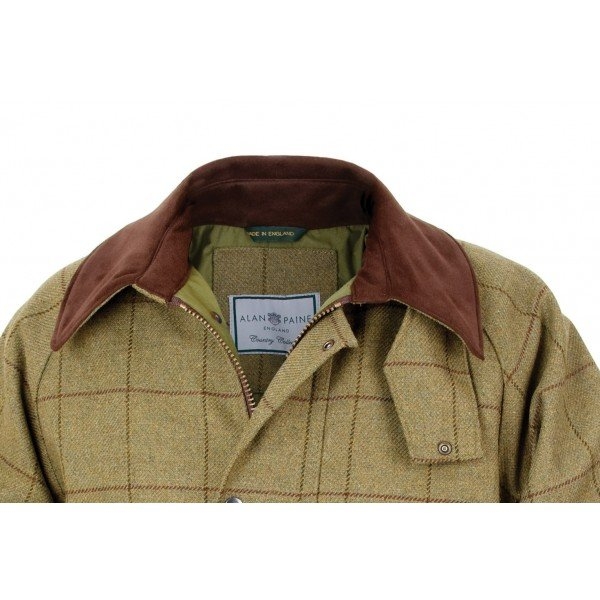 Alan Paine Rutland Mens Tweed Waterproof Membrane Shooting Coat - Lichen-151 Alan Paine Rutland Mens Tweed Waterproof Membrane Shooting Coat - Lichen-151