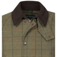 Alan Paine Rutland Mens Tweed Waterproof Membrane Shooting Coat - Dark Moss-159