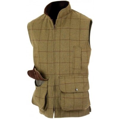 Alan Paine Rutland Mens Tweed Shooting Waistcoat - Lichen-0