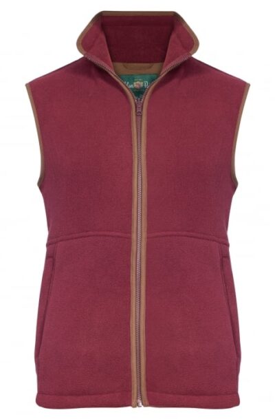 Alan Paine Aylsham Mens Fleece Gilet - Red