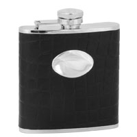 Dalaco Hip Flask Black with Engraving Plate