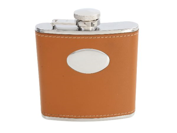 Dalaco Hip Flask Brown with Engraving Oval