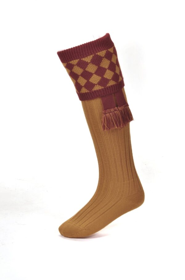 House of Cheviot Chessboard Sock - New Mustard