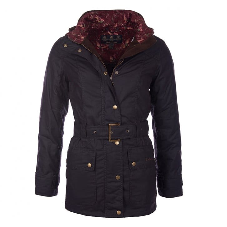 barbour belted wax jacket