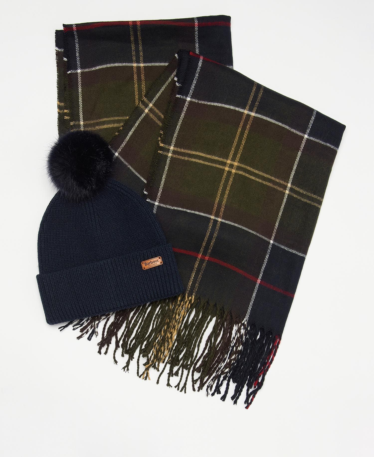 Barbour Dover Beanie Hailes Scarf Gift Set